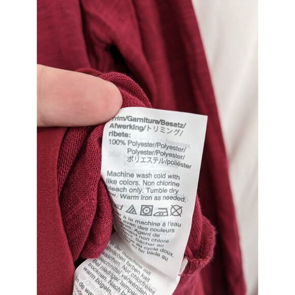 J.Crew Mercantile Tiered Tunic Small Red Womens Long Sleeve Blouse Office Staple - Picture 5 of 9